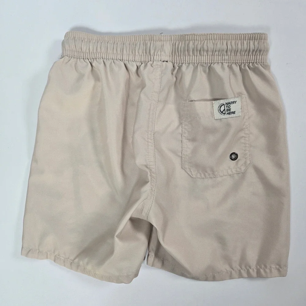 Cotton On Kids Swim Trunks Boys Size 6 Tan Palm Tree Tropical Beach Shorts